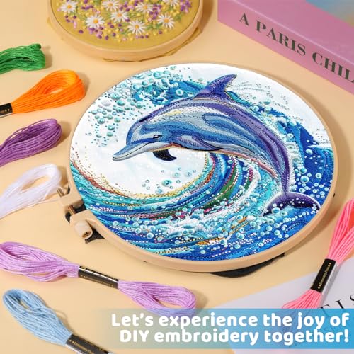 14 Skeins Sky-Blue Embroidery Floss, Cotton Embroidery Thread - color: Sky-Blue