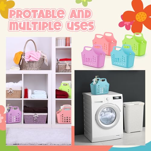 Nuogo 20 Pack Plastic Baskets with Handles Portable Caddy, Multicolor - color: Multicolor