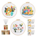 GLTAYLMY Cute Dogs Embroidery Kit for Beginners with Pattern and Instructions,3 Pack Cross Stitch Kits,1 Plastic Embroidery Hoops,Threads and Needles,Needlepoint Kit for Adults - color: Cute Dogs