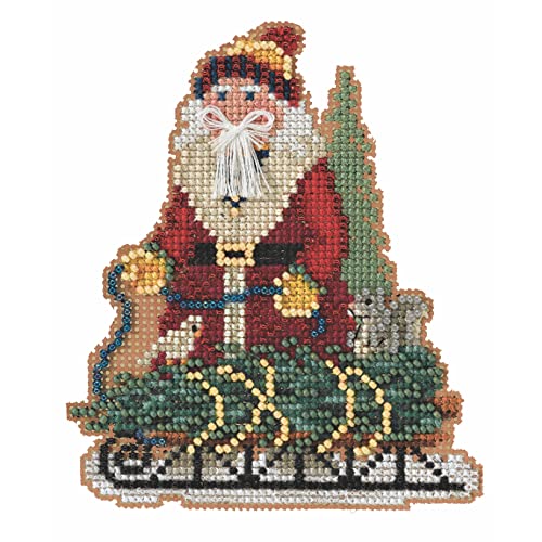 Mill Hill Norway Spruce Santa Beaded Counted Cross Stitch Ornament Kit 2022 Timberline Santas MH202233