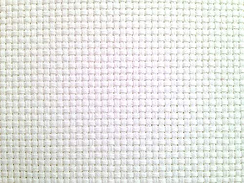 KCS 59" x 1 Yard (93cmx149cm) 11ct Counted Cotton Aida Cloth Cross Stitch Fabric (White) - color: White