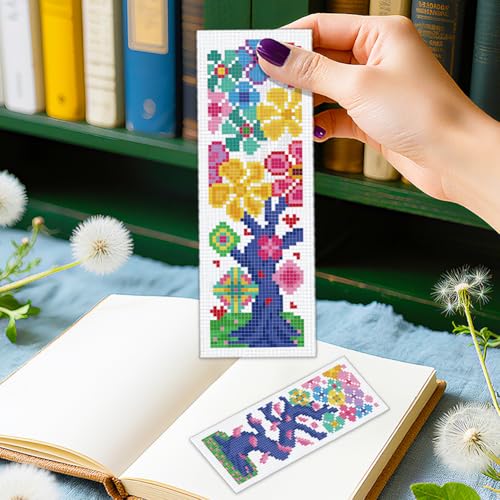 ORIGACH 6 Pack Flowering Tree Cross Stitch Kit - style: Flowering Tree