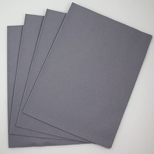 KCS 4/6 pc of 12" x 18" 18CT Counted Cotton Aida Cloth Cross Stitch Fabric (4 pc, Light Steel Grey) - color: Light Steel Grey, size: 4 pc