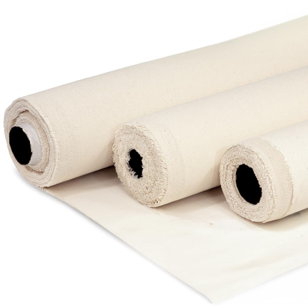 Barcelonetta | Canvas Fabric | Cotton Duck | Medium Duty | Natural 7oz | 62'' Wide | Arts & Crafts, Backings, Covers, Placemats (2 Yard) - color: Natural 7oz, size: 2 Yard