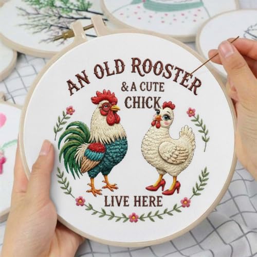 niurenmaoyi Rooster Embroidery Kit for Adults,Needlepoint Kit - color: Embroidery Kits-0621-24