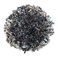 uxcell Mixed Glass Seed Beads 2-7mm Mini Loose Bugle Black 1500Pcs - color: Black, size: 2-7mm