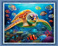 Dimensean Stamped Cross Stitch Kits Full Range of Embroidery Patterns Starter Kits for Beginners Adult DIY Cross Stitches Needlepoint Kits 11CT-Colorful Turtle 16x20 inch - color: Craftpattern06