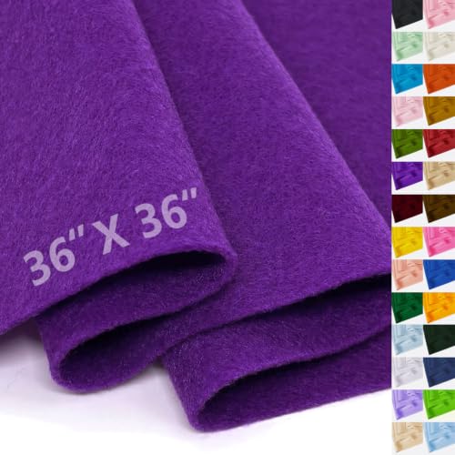 Puple Felt Fabric 36" X 36" 1.6mm Thick Soft Square Felt Sheet - color: Purple