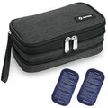 AUVON Expandable Insulin Cooler Travel Case, +40% Space, 2x180g Ice Packs
