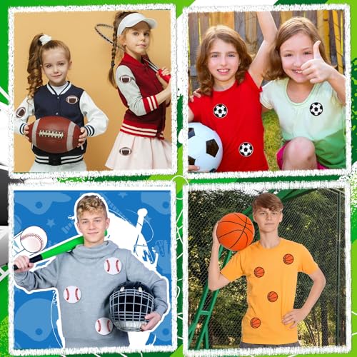 AUGSUN 36pcs Ball Sports Iron on Patches Boys Embroidered Sew Applique - style: Ball Sports