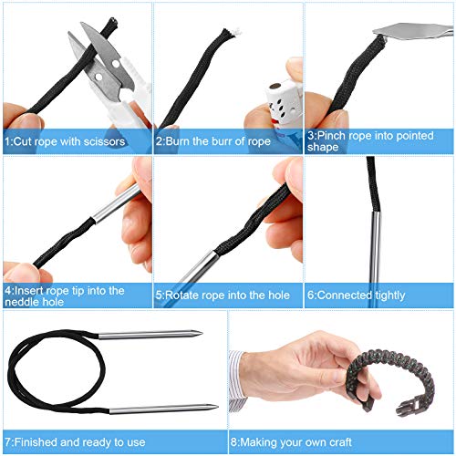 Ferraycle 12 Pcs Paracord FID Knotters Tool Set Stainless Steel, Black - style: Black