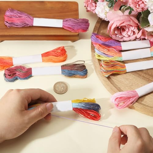 FREEBLOSS 8 Pcs Sashiko Thread Sashiko Skein 8 * 20 M Pure Cotton Embroidery Thread Japanese Sewing Threads Quilting & Embroidery Sewing Kit Supplies 8 Red Mixed Colors - color: Red