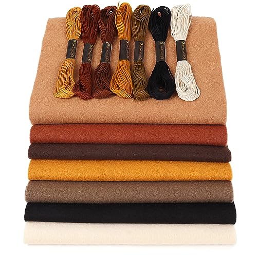 Brown Soft Felt Fabric Sheets: ZAIONE 7 Rolls 8''x35'' Felts Sheet Assorted Colors 1.4mm Thick Roll for DIY Crafts Sewing Squares Nonwoven Patchwork
