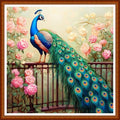Funart Stamped Cross Stitch Kits for Beginners Full Range of Cross Stitching Preprinted Embroidery Kits for Adults, 11CT Embroidery Pattern Needlepoint Kits-Blue Peacock Flower 18x18 inc - color: ColorArt62