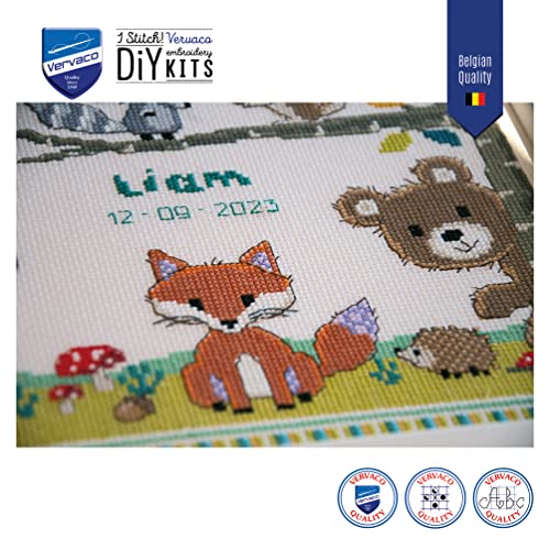 Vervaco Counted Cross Stitch Kit Forest Animals 11.2" x 9.6"