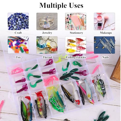 Bead Organizer Storage 4 Pack 36 Grid Jewelry Tackle Craft Box Adjustable - color: 4 Pack