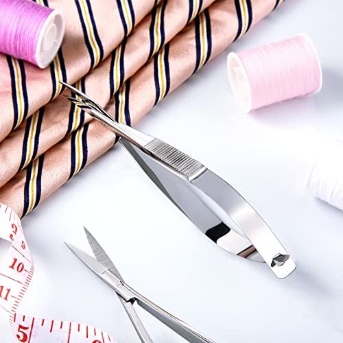 2 Pcs 4.7 Inch Eyebrow Embroidery Sewing Snips Scissors, Silver - color: Silver