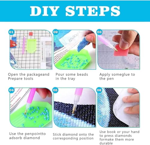 EIBEILI Diamond Art Kits for Adults-3P Reading Book Diamond Painting Kits - color: DP01311