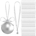 Hoolerry 500 Pieces Silver Ribbon Hangers Ornament for Christmas Tree