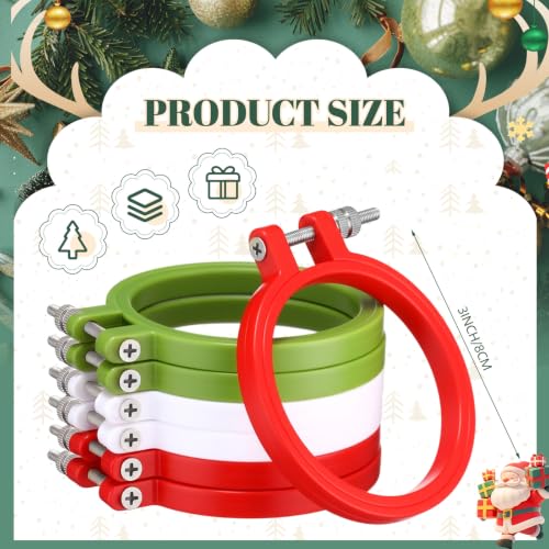 Knitgrip 24 Pcs Embroidery Hoop Adjustable Plastic,Red, Green, White,3 in - color: Red, Green, White, size: 3 in