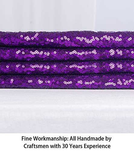 ShiDianYi 15 Feet Purple Sequin Fabric - 5 Yards Glitter Mesh Material for Dress, Backdrop - color: Purple, size: 5 Yard