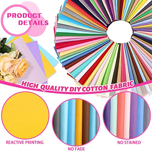 Tudomro 200 Pcs 10 x 10 Inch Solid Cotton Fabric Squares Bundle Fat Quarters Sewing Fabric Multicolor Precut Quilting Fabrics for Beginners DIY Sewing Patchwork Embroidery Craft