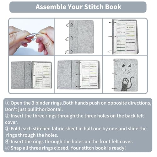 NIUGRECF Embroidery Stitch Book with Complete Tools & Step-by-Step Guide