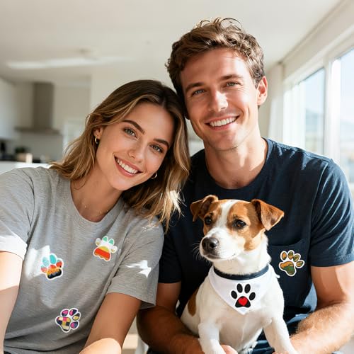 12pcs Paw Iron/Sew on Patches, Cute Animal Paw Embroidered Applique, Fashion Decoration for Clothes, Hat, Bag, Dress, Shirt, Jeans - color: 12pcs Paw