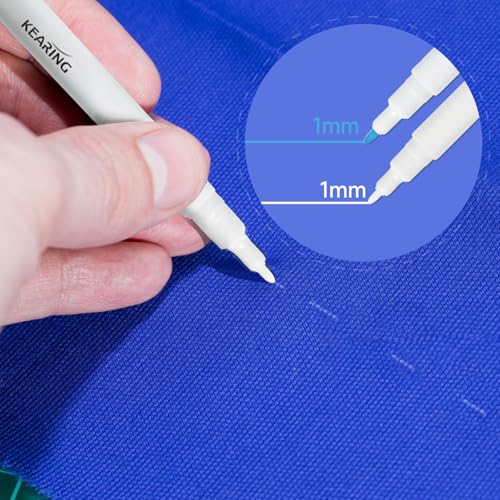KEARING 4PCS Water Erasable Fabric Marker Set - Blue & White Sewing Pens - size: Water-Erasable Set(Blue+White)