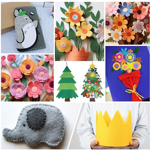 HaoFeiJH 6Pcs Felt Sheets 8"x20" (Neon Colour 12pcs) - color: Neon Colour 12pcs