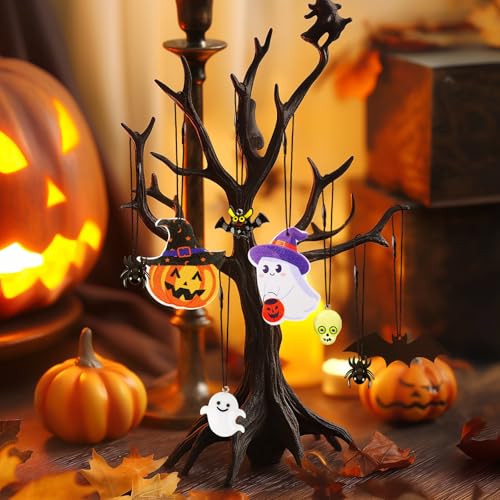 FEBSNOW 500Pcs Halloween Ornament Hangers, Black Hanging String with Snap - color: Black