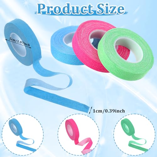 3 Rolls Thimble Tape for Hand Sewing, Self-Adhesive Cotton Finger Protector, Breathable Finger Tape Adjustable Knitting Bandage for Quilting, Embroidery DIY Crafts (Blue, Green, Purple Red) - color: Blue, Green, Purple Red