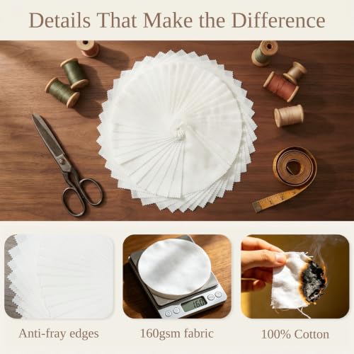 40 Pcs 5 Inch Cotton White Charm Pack Fabric for Quilting - color: Cotton White