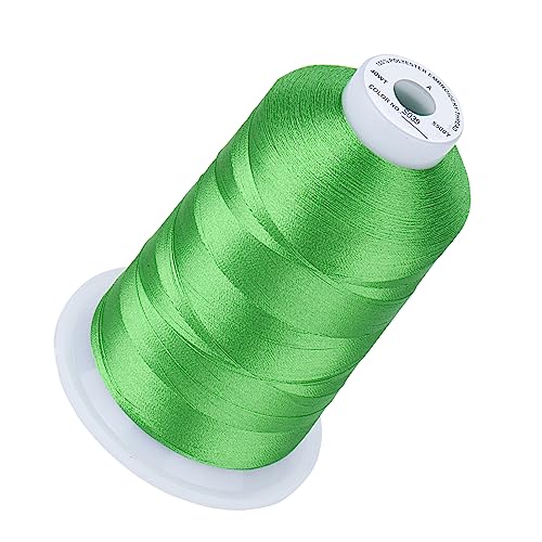 Simthread 5500Yds Embroidery Thread, 5000M High-Yardage 40WT 100% Polyester Thread – 170+ Vivid Colors, High-Speed Rated – Compatible with Brother, Singer, Janome & More - Christmas Green S039 - color: ChristmasGreenS039