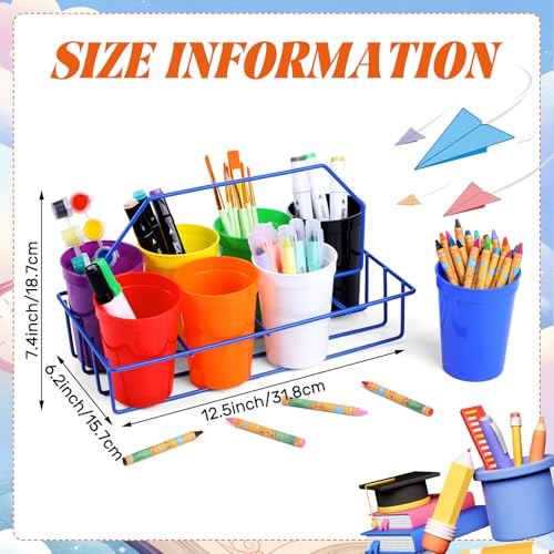 Teenyyou 1 Set Crayon Organizer for Classroom, Marker Caddy and Stand, Blue