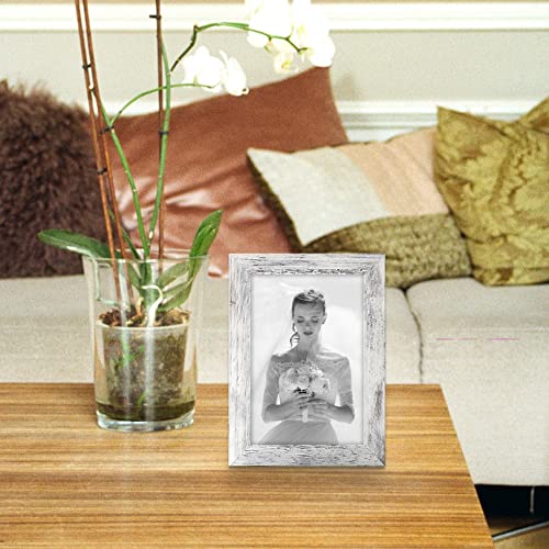 TOFOREVO 4x6 Picture Frames Set of 4, Distressed White - color: Distressed White, size: 4x6