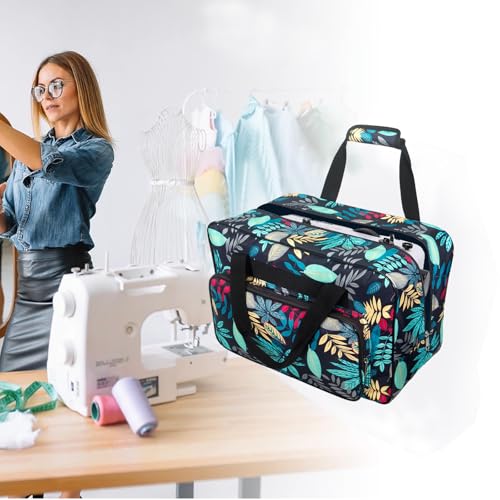 Sewing Machine Carrying Case，Sewing Machine Carrying Case Tote Bag，Universal Tote Storage Bag with Pockets and Handles, Suitable for Most Standard Singer, Janome (Blue) - color: Blue