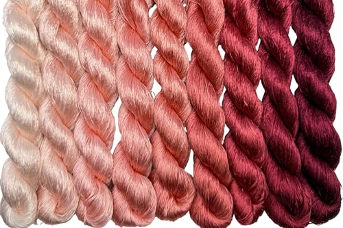 100% Mulberry Silk Embroidery Thread 9 Colors 110m Each (48) - color: C48