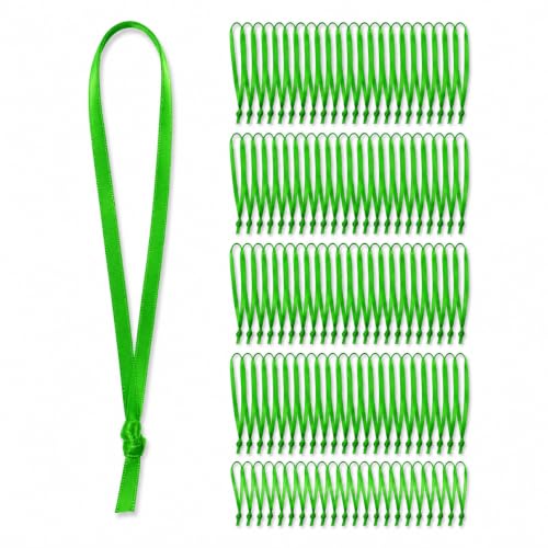 Mandala Crafts Green Christmas Ribbon Ornament Hangers Loops, 100 PCs - color: Green