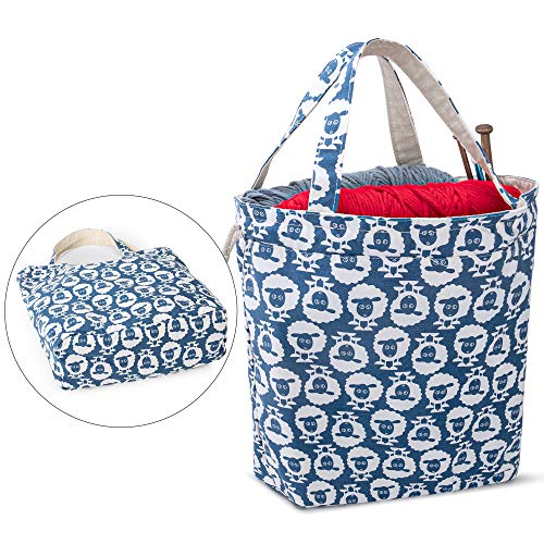 Teamoy Knitting Bag Tote, Yarn Storage Crochet Bag Organizer, Sheep - color: Sheep