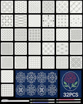FIVEIZERO 32PCS Sashiko Stencils Kit,Sashiko Templates&4 Heat Erasable Pens - color: classic