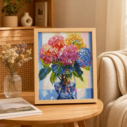 WUSARPLY Flower Stamped Cross Stitch Kits for Beginners Adults - color: J077