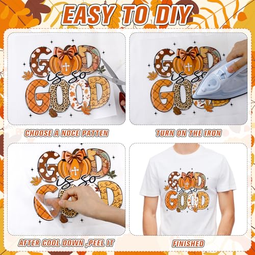 Yuntau 30 Pcs Western Fall Iron on Transfers Patches, DTF Vinyl Decal - style: Autumn Leopard Print