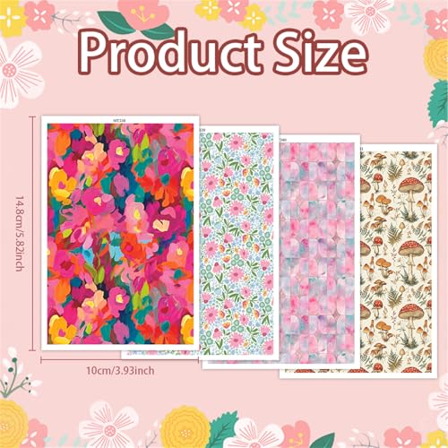 Briartw Woodland Wonders Pattern Polymer Clay Transfer Paper - 20 Sheets (Per Pattern 5 Sheets) Transfer Sheets for Polymer Clay,Per Sheet 3.93 x 5.82 inch Transfer Paper for DIY Clay Jewelry - color: 4 Patterns Set