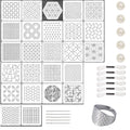 25Pcs Plastic Sashiko Stencil Reusable Kit 4.7 Inch Sashiko Template Patten