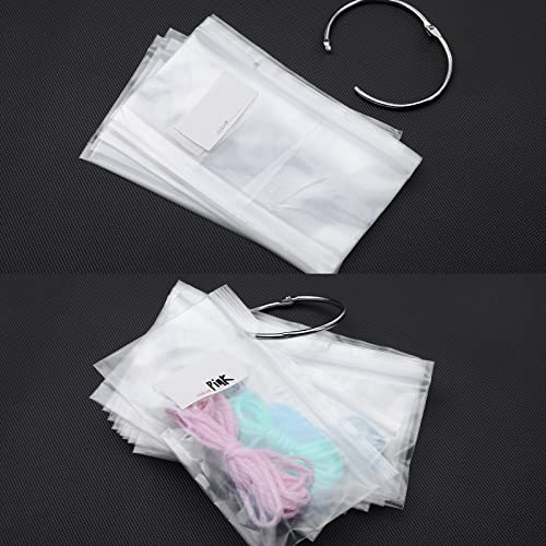Floss Organizer Bags with 2 Inch Loose Leaf Binder Ring Clips for Index Cards, Embroidery Floss Storage Book Metal Rings for Thread Flash Cards(200 Pcs)