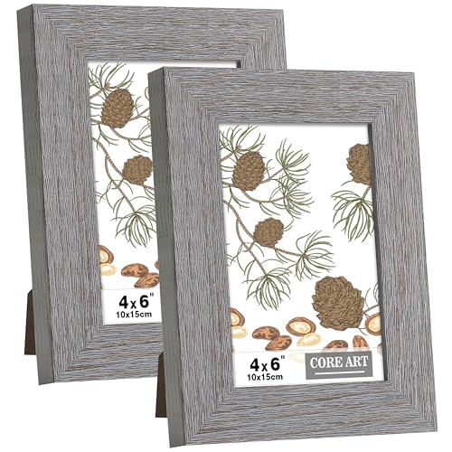 CORE ART 4x6 Picture Frame, Solid Wood Rustic Dark Gray, 2 Pack - color: Dark Grey, size: 4x6 - 2 pack