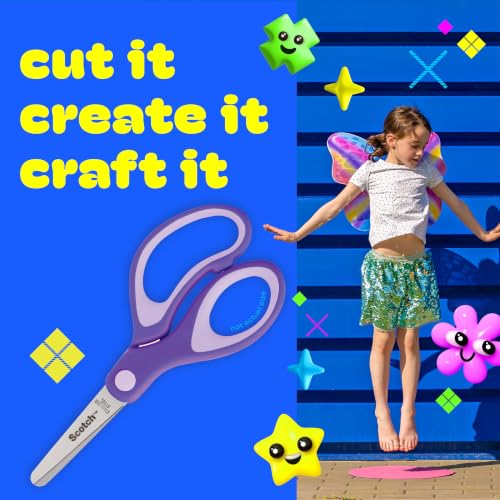 Scotch 5" Soft Touch Blunt Kid Scissors, Purple, 12 Count, Teacher's Pack - size: 12 count - pointed