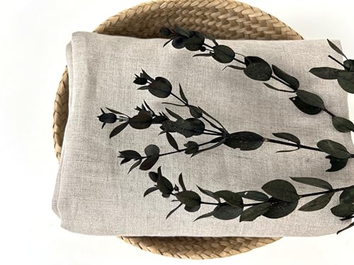 100% Linen Fabric – Lightweight – Two-Tone Effect – Pre-Washed Soft & Breathable – 52" Wide – by The Linen Lab (Natural, 3 Yard pre Cut) - color: Natural, size: 3 yard pre cut