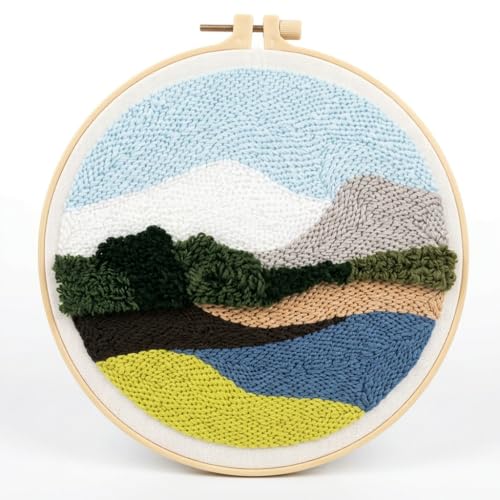 Meoe&heome Punch Needle Kit for Beginners, DIY Embroidery Set with 20+ Patterns(Wild Hills) - color: Wild Hills